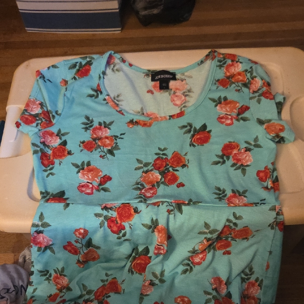 Joe Boxer Aqua Floral Dress